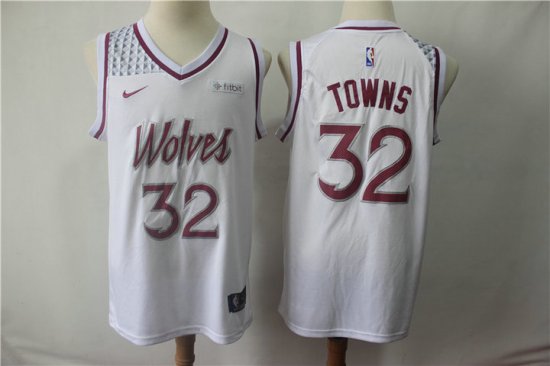 NBA 32 Towns Timberwolves Earned Maillot brodé